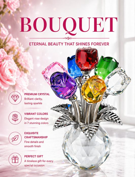 Glass Crystal Artificial Roses for Mother’s Day