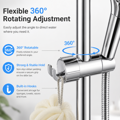 Adjustable Shower Head Holder for Slide Bar