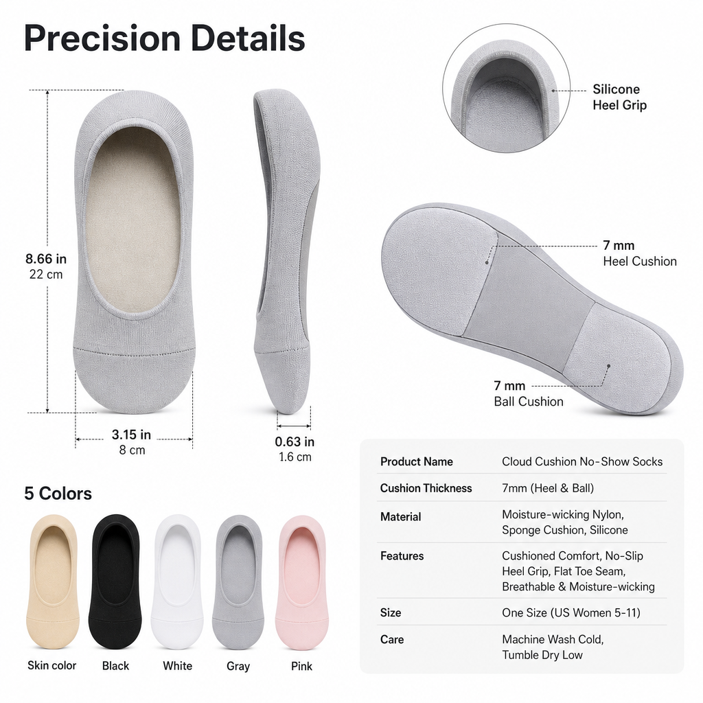 Cloud Cushion No-Show Socks Pro