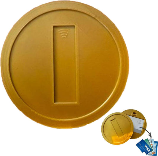 Retro Gold Coin Card Holder Credit Card Case with Hidden Slot