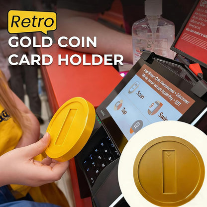 Retro Gold Coin Card Holder Credit Card Case with Hidden Slot