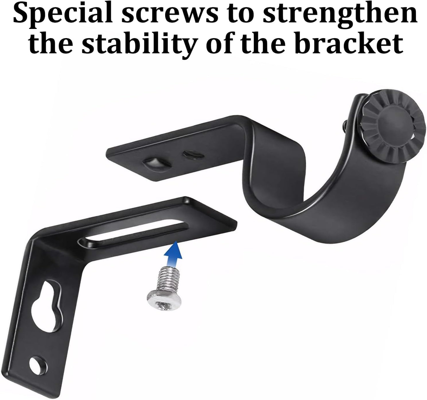 2PCS No Drill Outside Mounted Blinds Curtain Rod Bracket Attachment