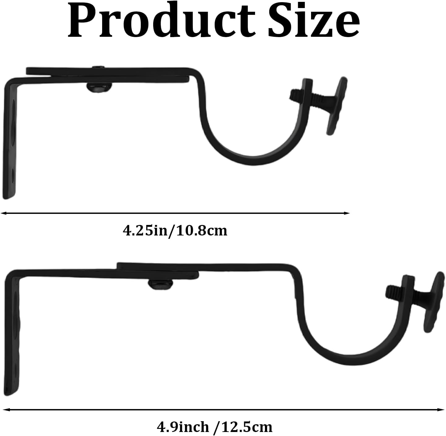 2PCS No Drill Outside Mounted Blinds Curtain Rod Bracket Attachment