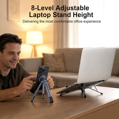 3-in-1 Foldable Magnetic Phone Tripod Stand