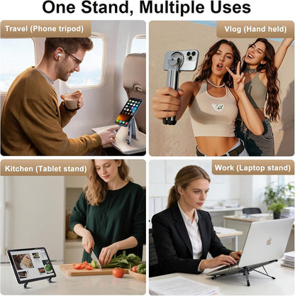 3-in-1 Foldable Magnetic Phone Tripod Stand