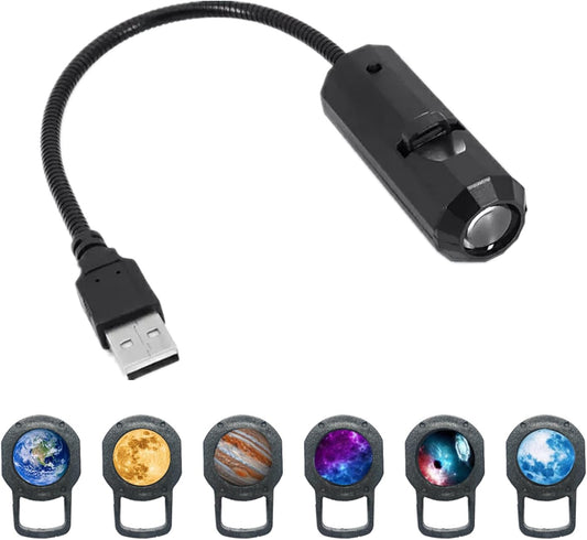 360° Galaxy Projection Light USB Star Night Light Charging Lighting With 10 Film Discs