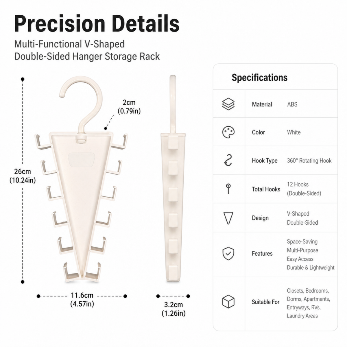 🥳2026 HOT SALE🥳 Multi-Functional V-Shaped Double Sided Hanger Storage Rack