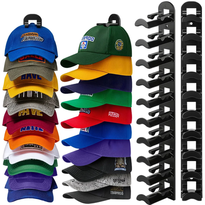Wall-Mounted Hat Rack for Baseball Caps – Holds 10 Hats