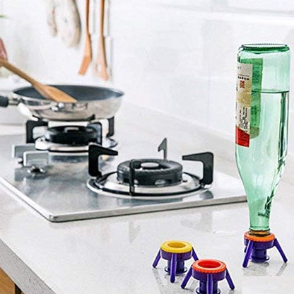 Multi-functional Inverted Bottle Cap Stand & Leak-Proof Dispenser Cover