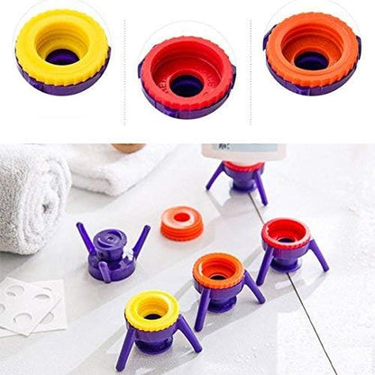 Multi-functional Inverted Bottle Cap Stand & Leak-Proof Dispenser Cover