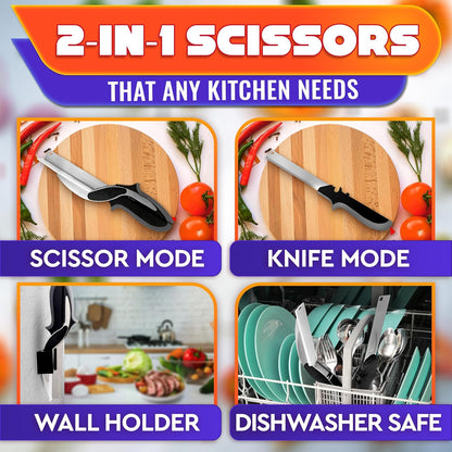 2 in 1 Kitchen Scissors for Food