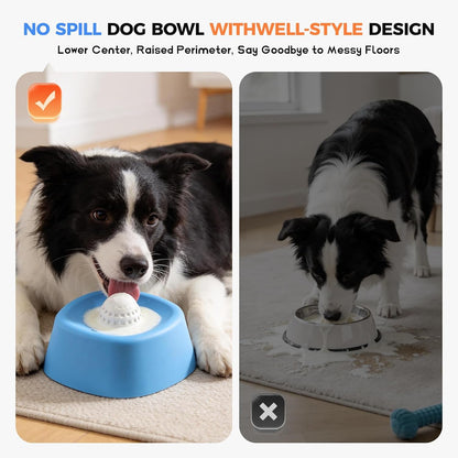 Dog Licking Bowl with Ball For Dogs for Yogurt, Bone Broth & Liquid Treats