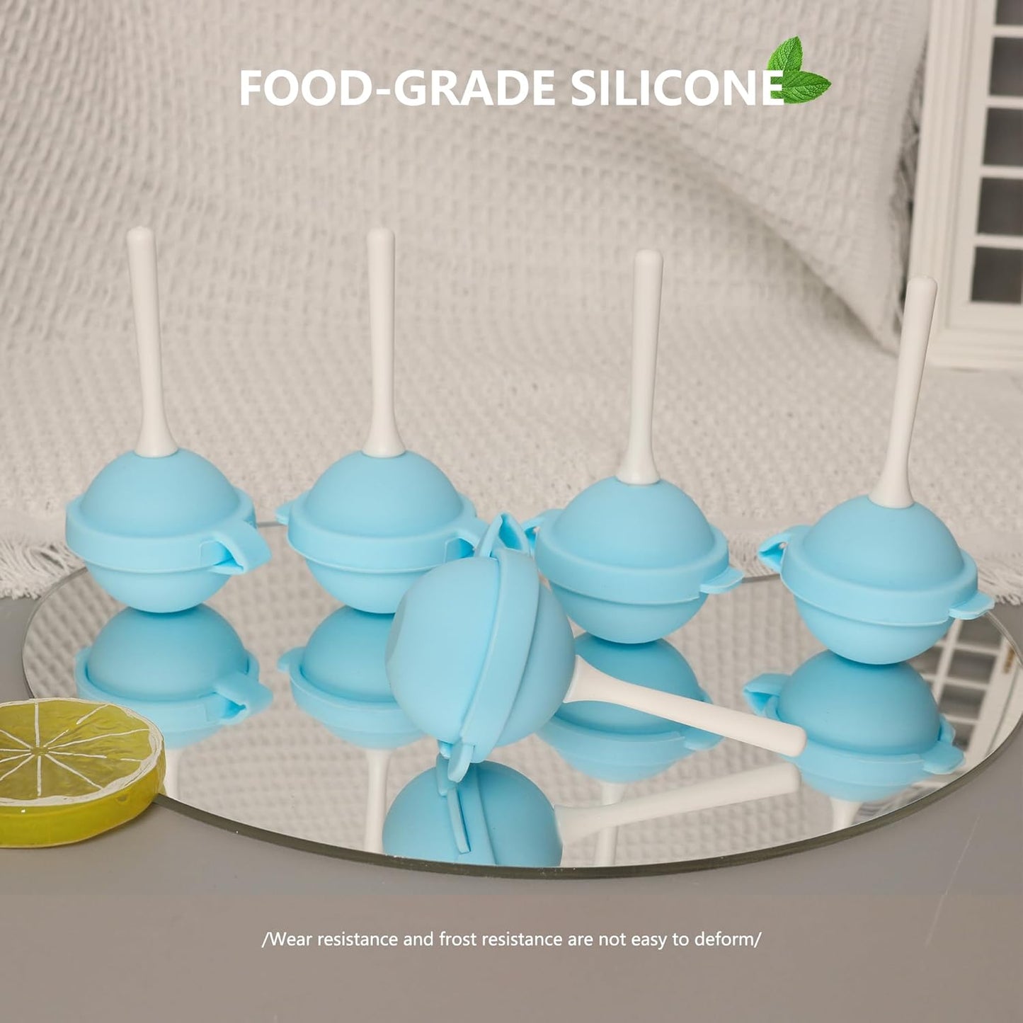 4PCS Lollipop Ice Cream Molds Popsicle Molds with Sticks