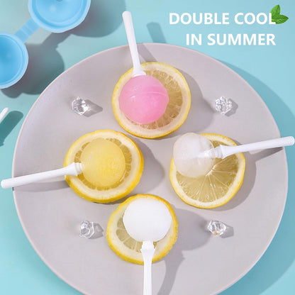 4PCS Lollipop Ice Cream Molds Popsicle Molds with Sticks