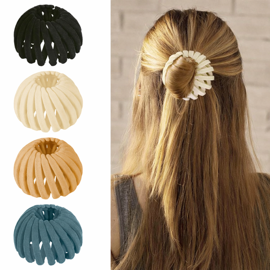 4PCS Bird Nest Hair Clips Expandable Hair Bun Maker Hair Accessories