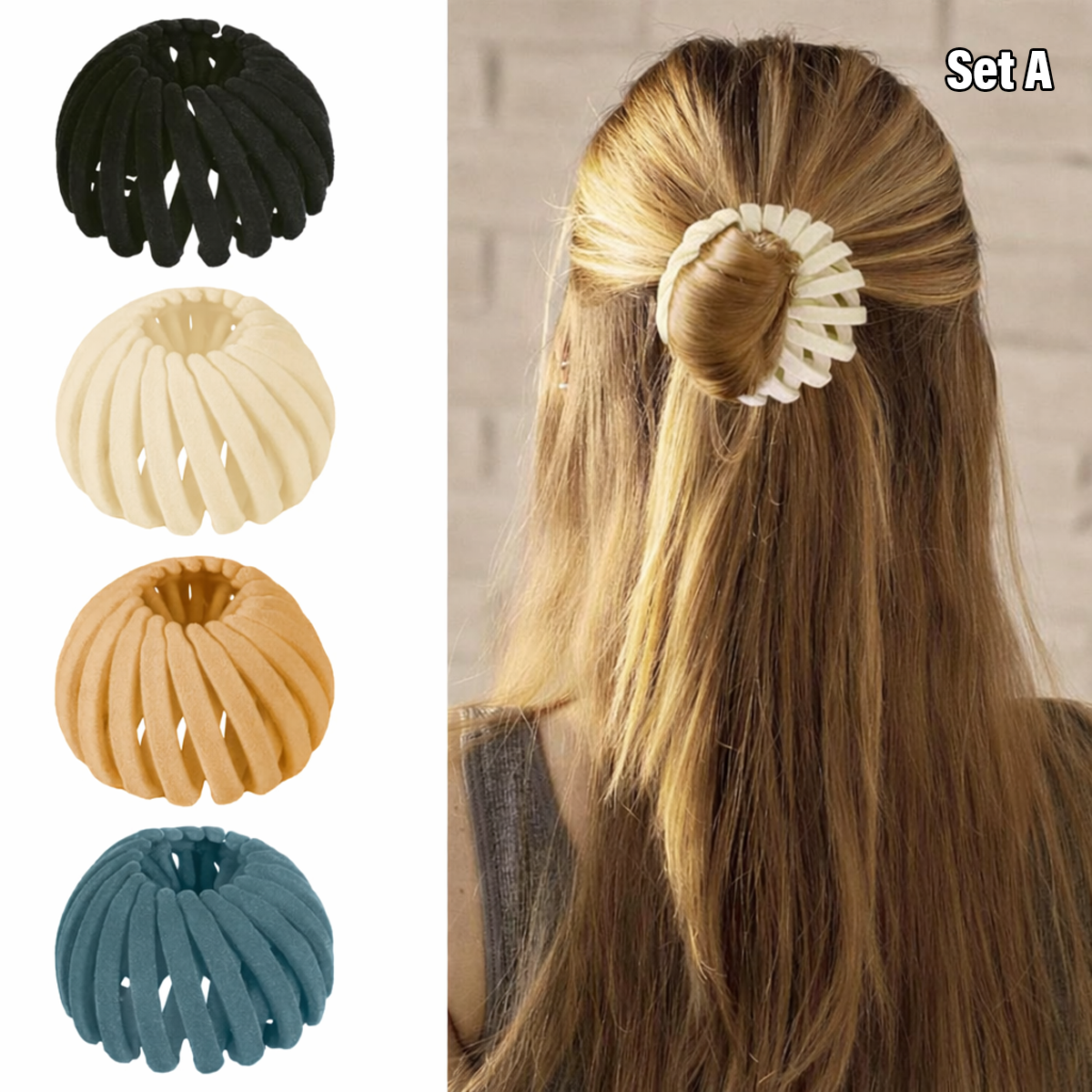 4PCS Bird Nest Hair Clips Expandable Hair Bun Maker Hair Accessories
