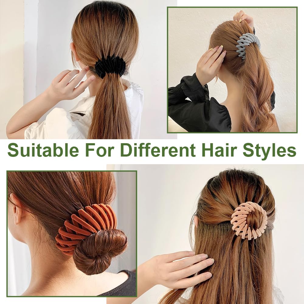 4PCS Bird Nest Hair Clips Expandable Hair Bun Maker Hair Accessories