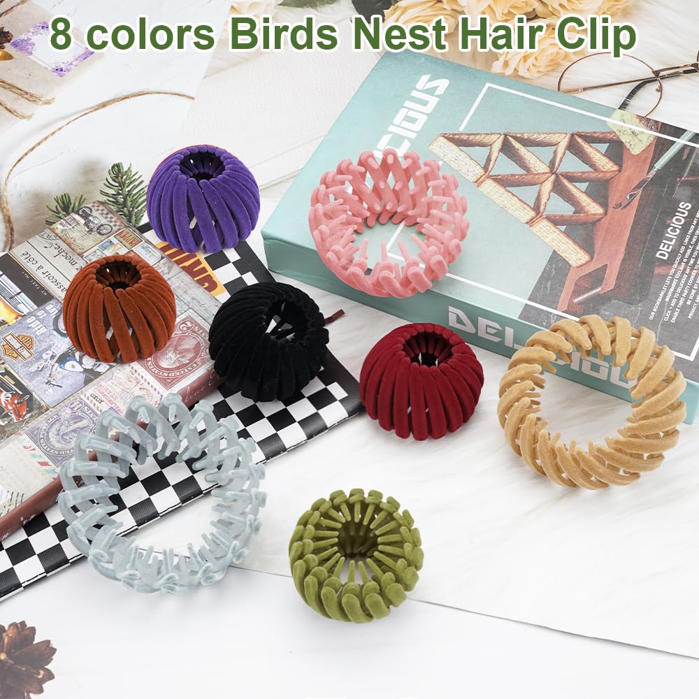 4PCS Bird Nest Hair Clips Expandable Hair Bun Maker Hair Accessories