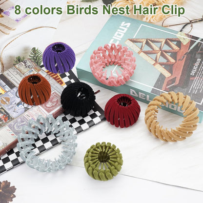 4PCS Bird Nest Hair Clips Expandable Hair Bun Maker Hair Accessories