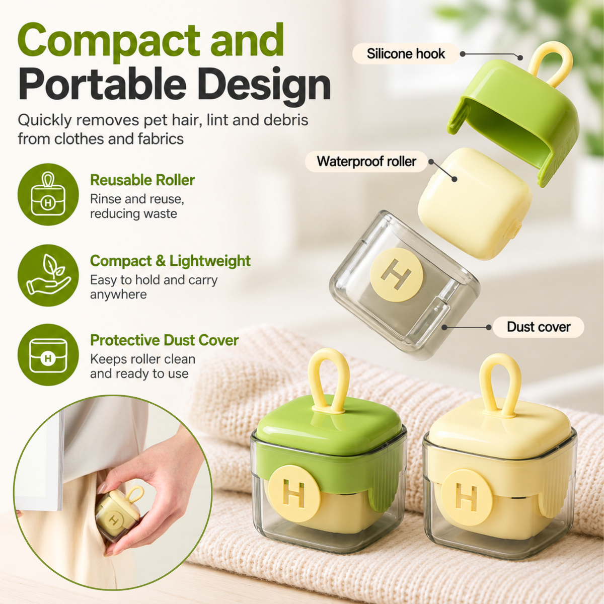 Reusable Pet Hair Roller