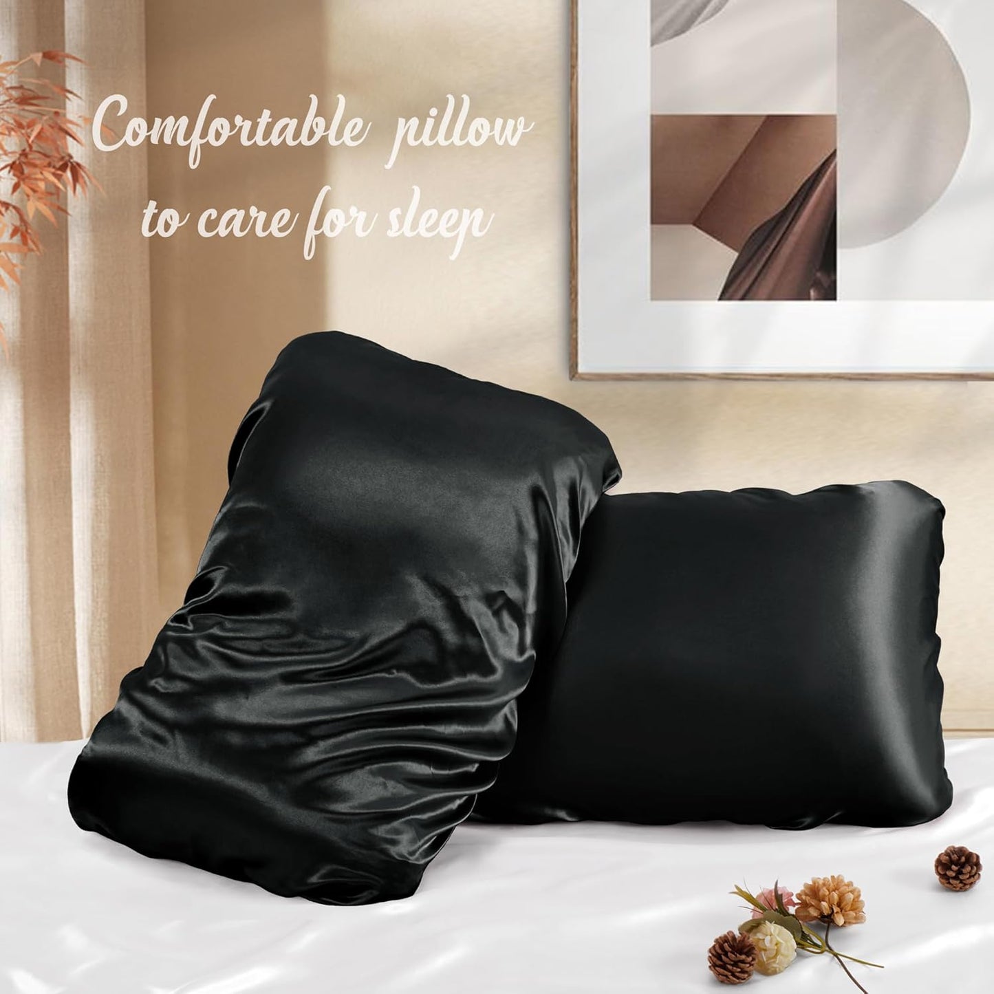 Satin Pillowcases With Elastic Band Standard For Hair Protection