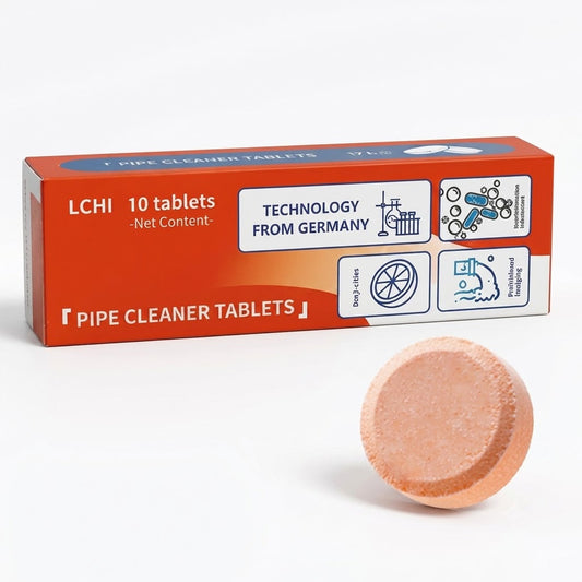 Pipe Cleaner Tablets — Drain Unclogger, Odor Eliminator & Descaler for Sinks, Toilets, Washing Machines & Sewers