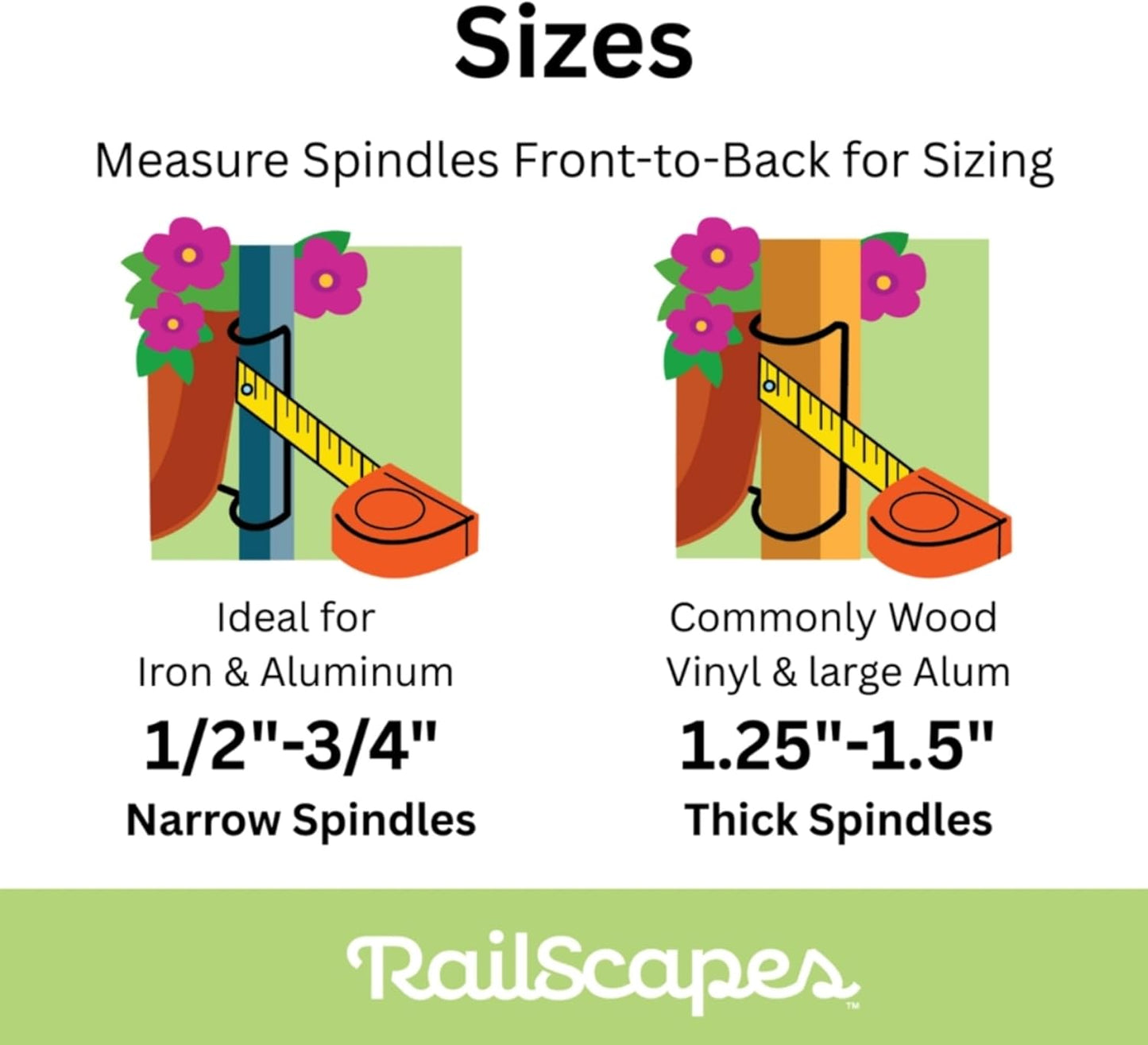 2PCS Floating Railing Plant Hanger
