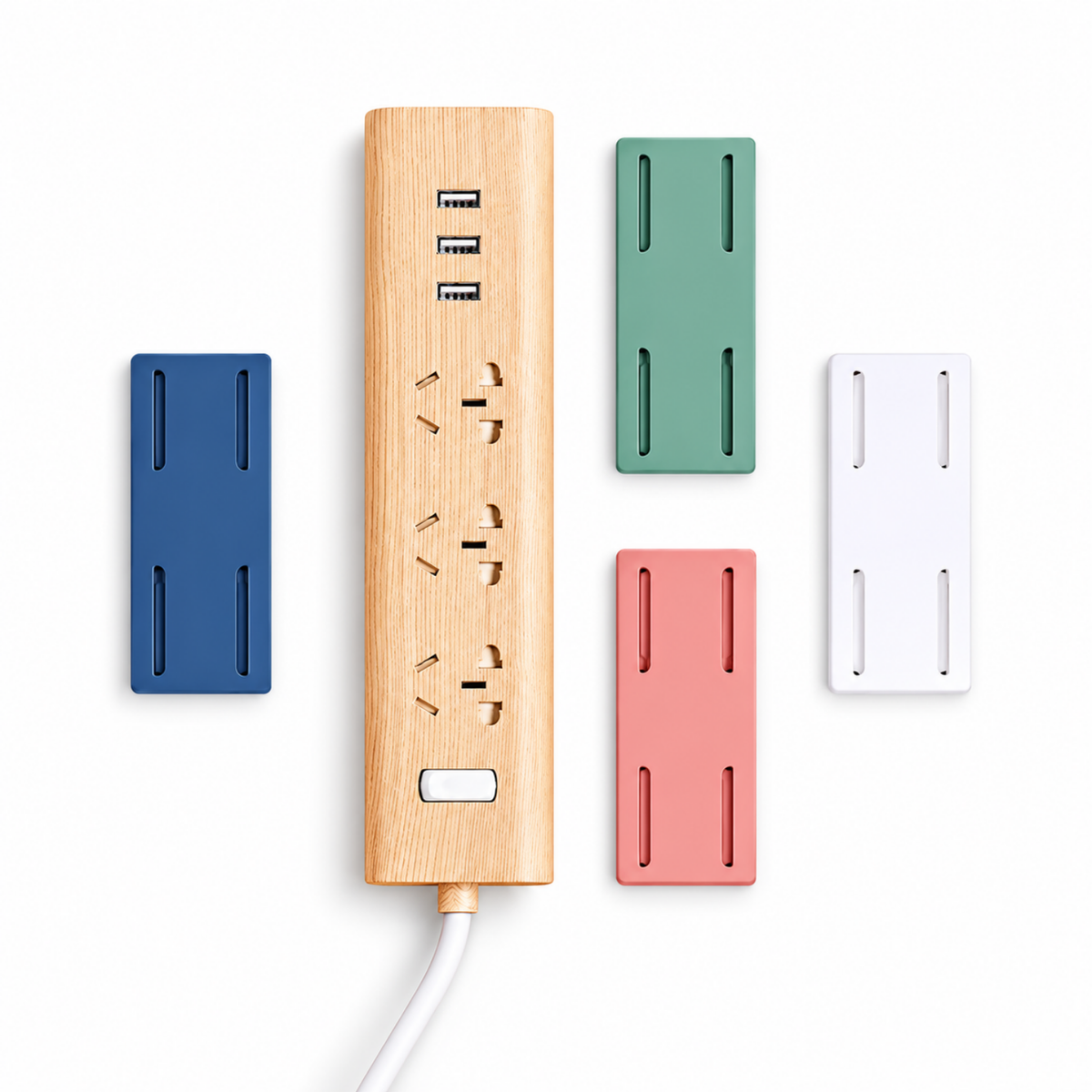 Self-Adhesive Punch-Free Power Strip Holder (5 PCS)