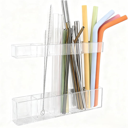 Acrylic Straw Holder for Cabinet Door