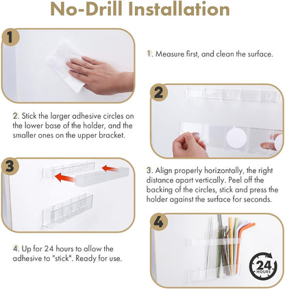 Acrylic Straw Holder for Cabinet Door