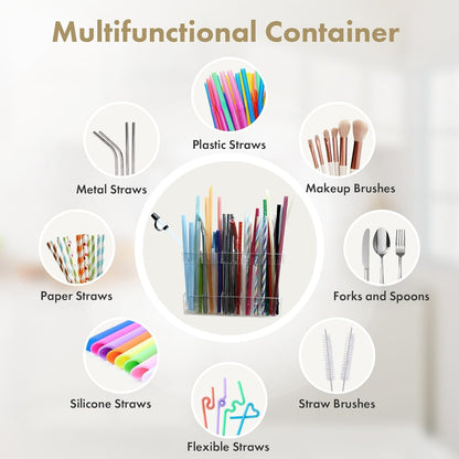 Acrylic Straw Holder for Cabinet Door