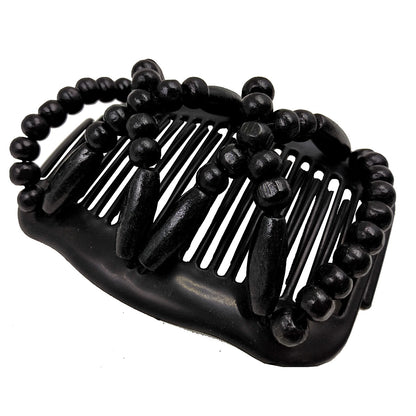 Thick Hair Clip Magic Wood Beads Double Hair Comb Clip Stretch Combs