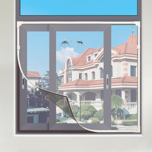 DIY Fiberglass Mesh Adjustable Magnetic Window Screen For House Windows