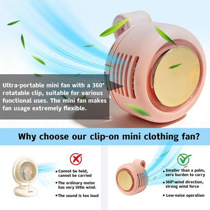 Portable Silent Clip-On Bladeless Personal Fan