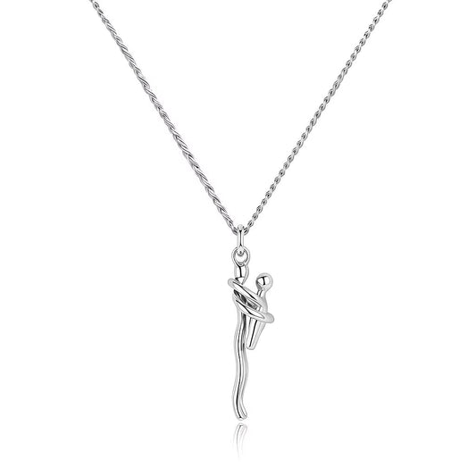 Niche Hugging Figure Pendant Necklace