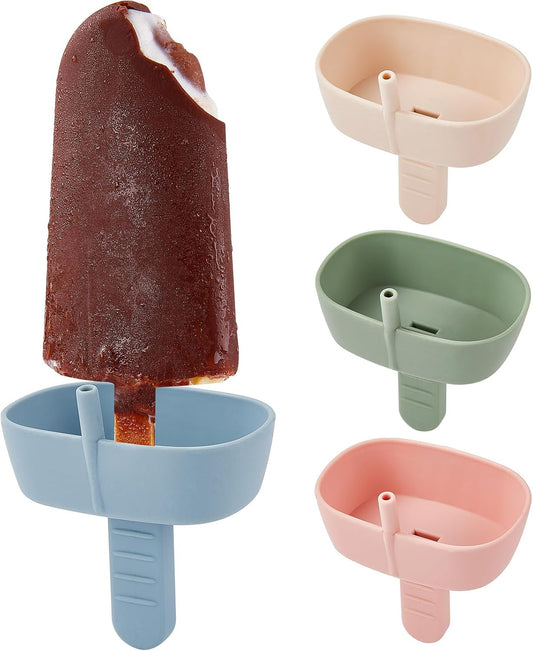 4Pack Random Color Drip-Free Silicone Popsicle Holders
