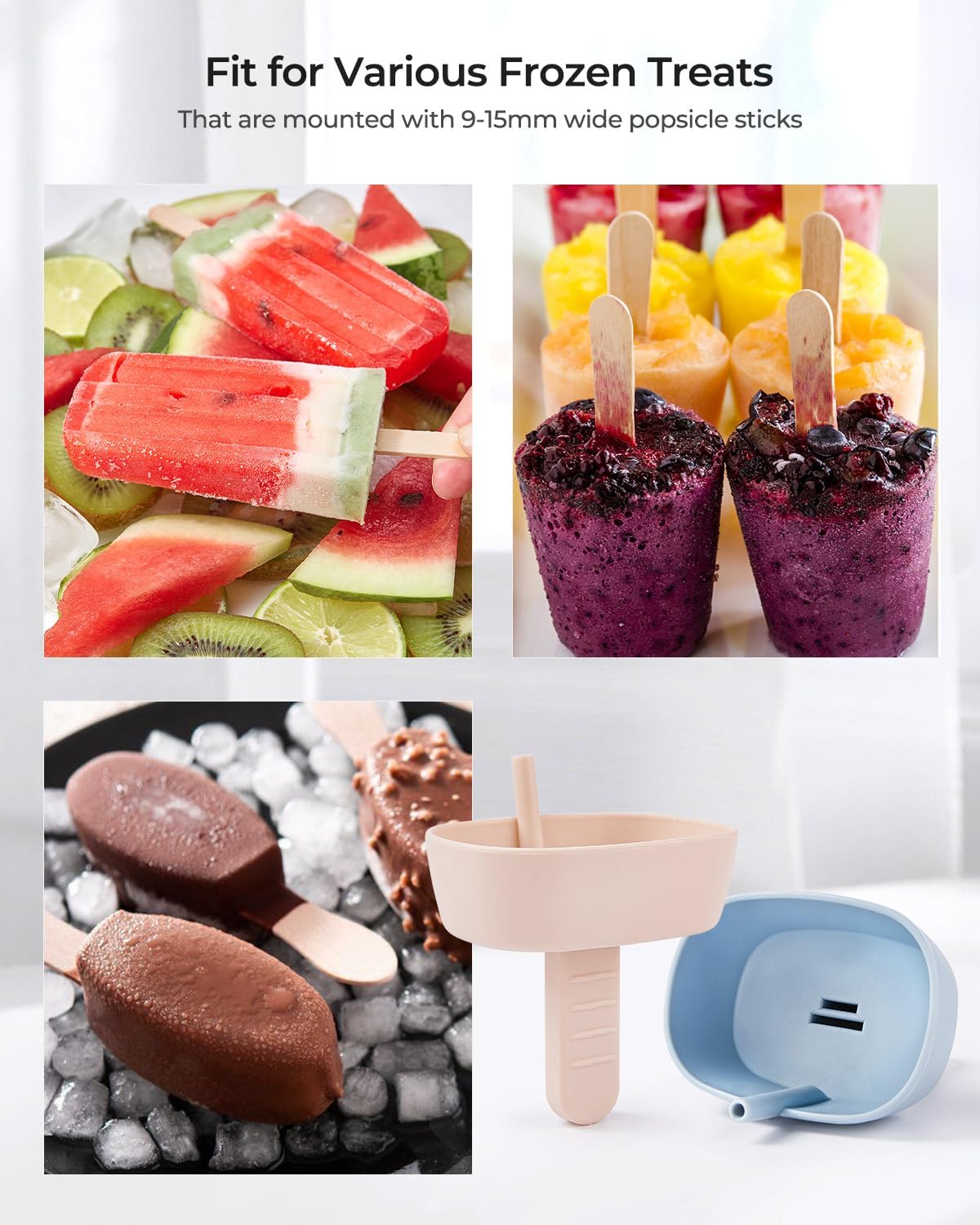 4Pack Random Color Drip-Free Silicone Popsicle Holders