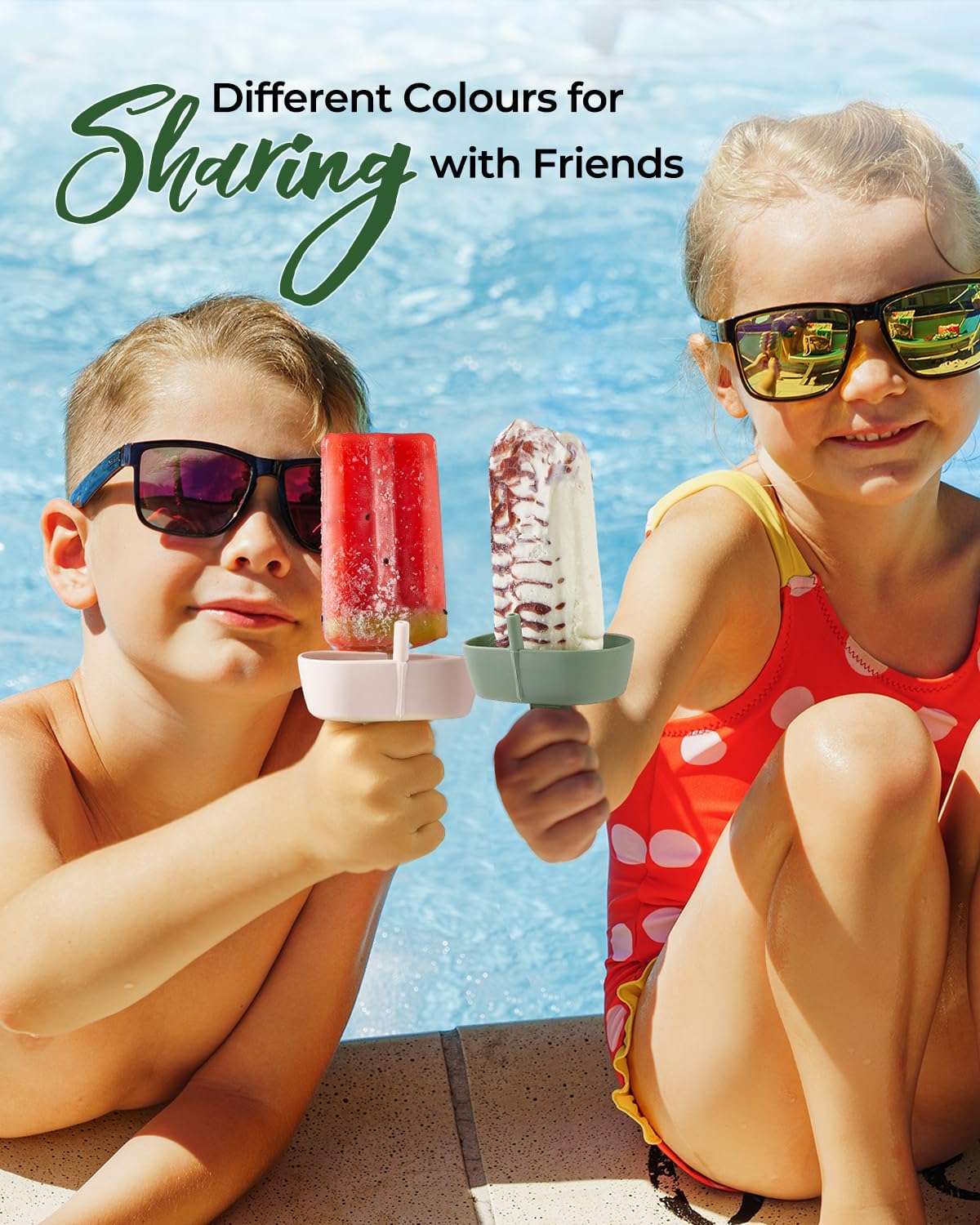 4Pack Random Color Drip-Free Silicone Popsicle Holders